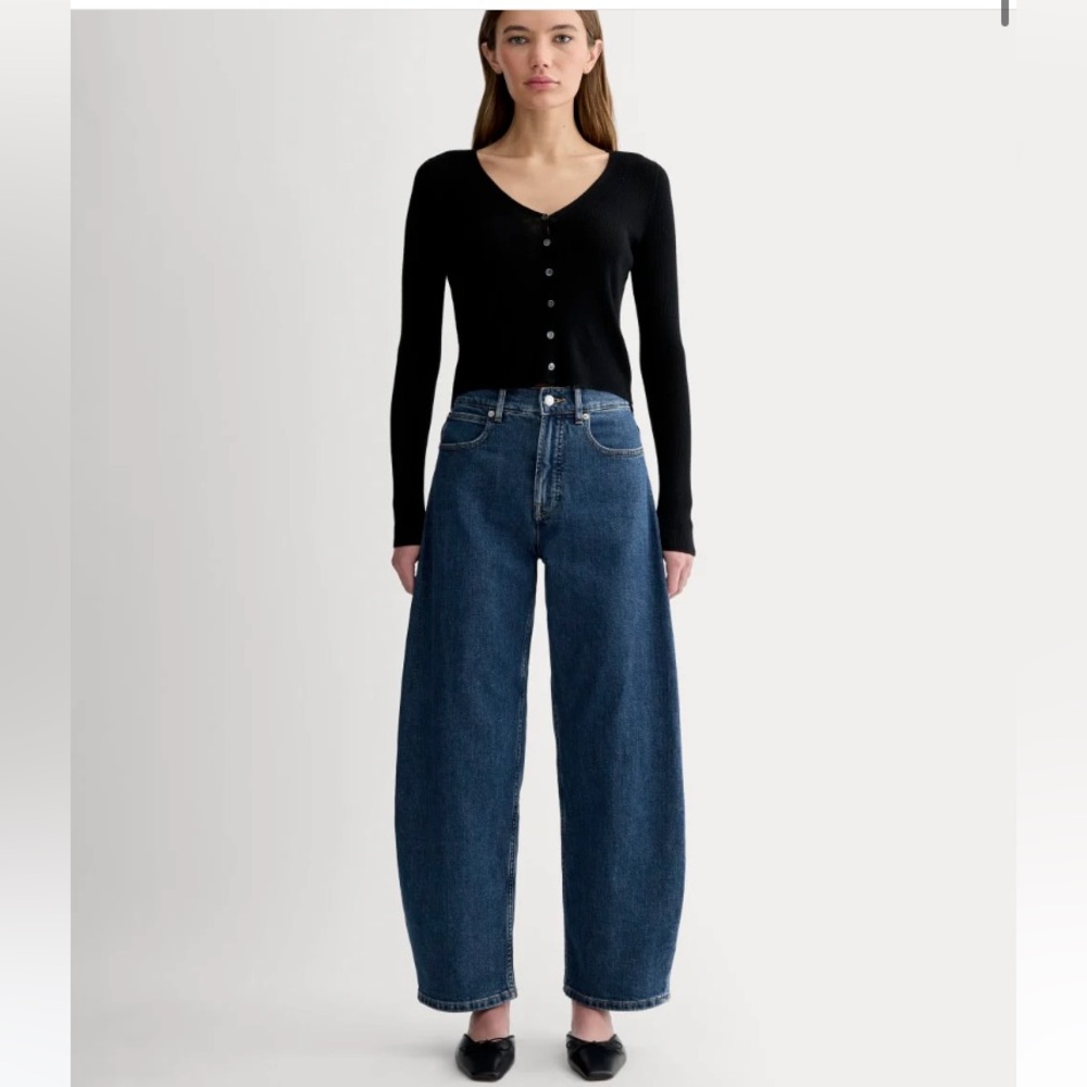 Everlane the way high curve jeans size 27R Barrel leg EUC